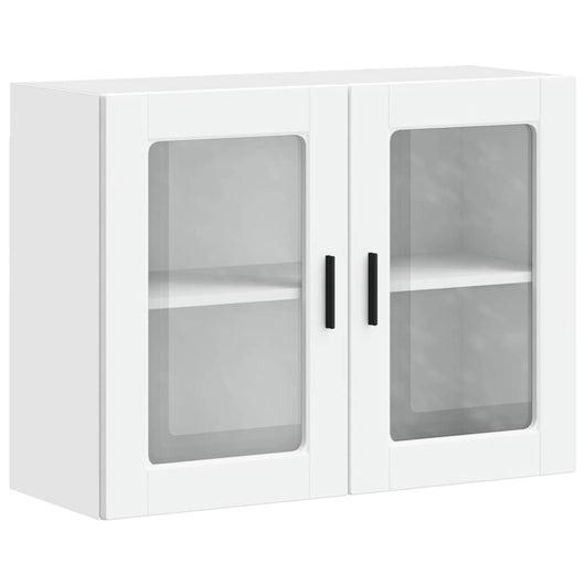 Pensile da Cucina con Porta in Vetro-Mobile Cucina da Parete Porto Bianco 645628