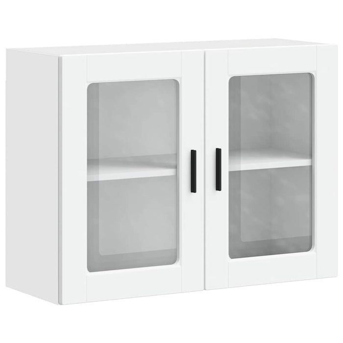 Pensile da Cucina con Porta in Vetro-Mobile Cucina da Parete Porto Bianco 645628