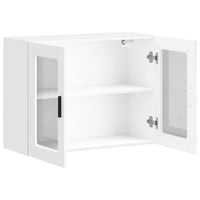 Pensile da Cucina con Porta in Vetro-Mobile Cucina da Parete Porto Bianco 645628