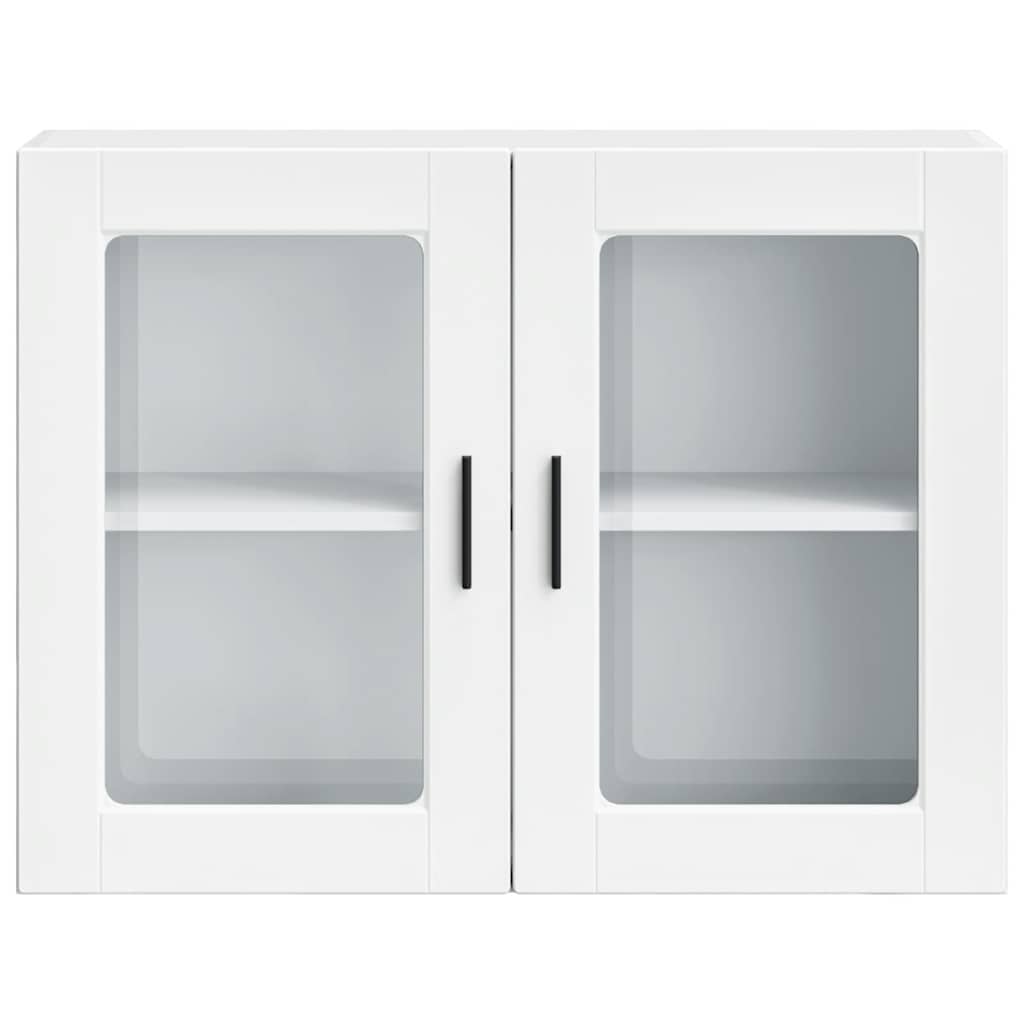 Pensile da Cucina con Porta in Vetro-Mobile Cucina da Parete Porto Bianco 645628