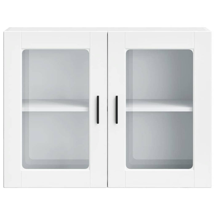 Pensile da Cucina con Porta in Vetro-Mobile Cucina da Parete Porto Bianco 645628