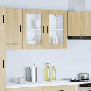 vidaXL Pensile da Cucina con Porta in Vetro Porto Rovere Sonoma