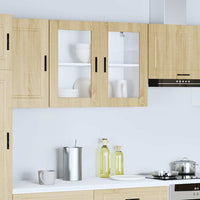 vidaXL Pensile da Cucina con Porta in Vetro Porto Rovere Sonoma