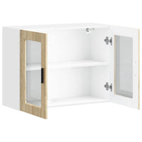 Pensile da Cucina con Porta in Vetro-Mobile Cucina da Parete Porto Rovere Sonoma 692422