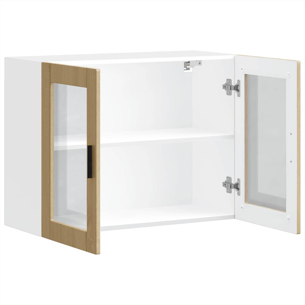 vidaXL Pensile da Cucina con Porta in Vetro Porto Rovere Sonoma