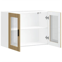 vidaXL Pensile da Cucina con Porta in Vetro Porto Rovere Sonoma