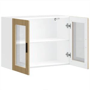 vidaXL Pensile da Cucina con Porta in Vetro Porto Rovere Sonoma