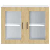 vidaXL Pensile da Cucina con Porta in Vetro Porto Rovere Sonoma