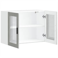 vidaXL Pensile da Cucina con Porta in Vetro Porto Grigio Cemento