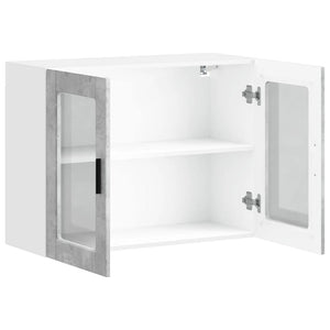 Pensile da Cucina con Porta in Vetro Porto Grigio Cemento 854091