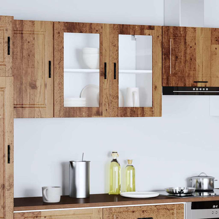 Pensile da Cucina con Porta in Vetro Porto Legno Vecchio 854095