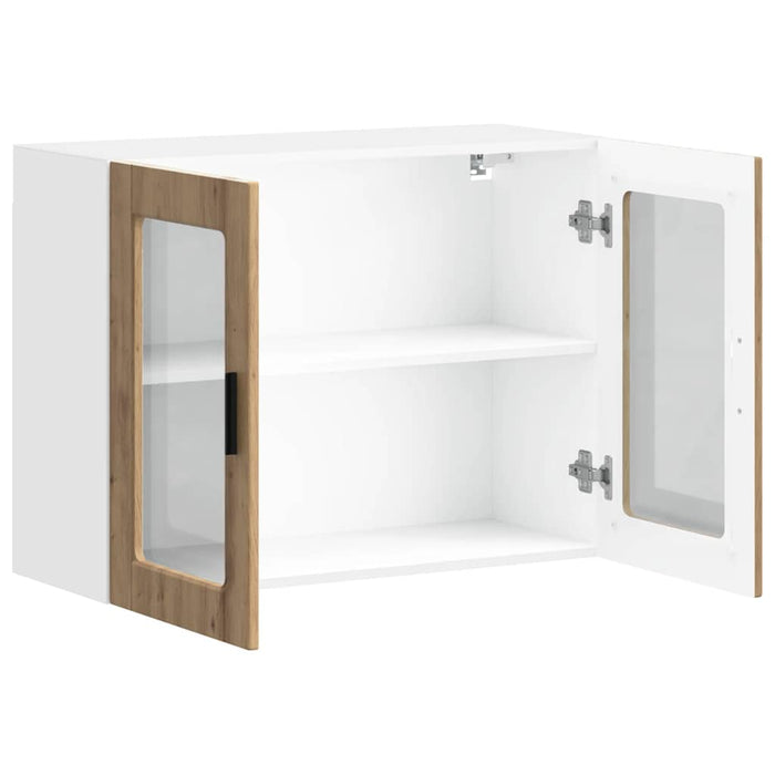 Pensile da Cucina con Porta in Vetro-Mobile Cucina da Parete Porto Rovere Artigianale 521655