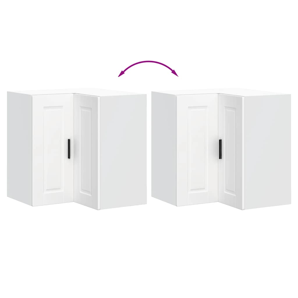 Pensile da Cucina ad Angolo-Mobile Cucina da Parete Porto Bianco in Legno Multistrato