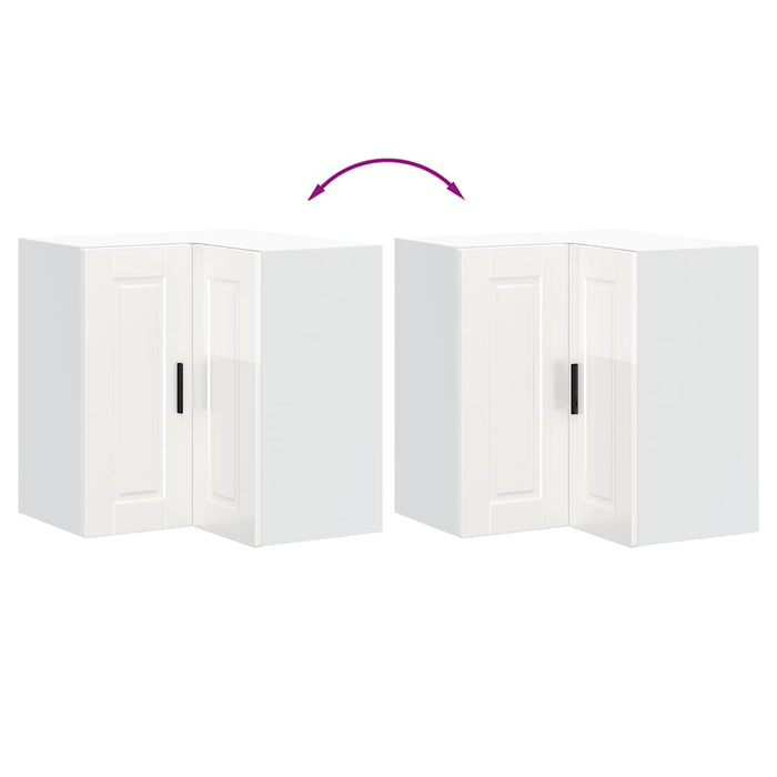 vidaXL Pensile da Cucina ad Angolo Porto Bianco Lucido in Truciolato