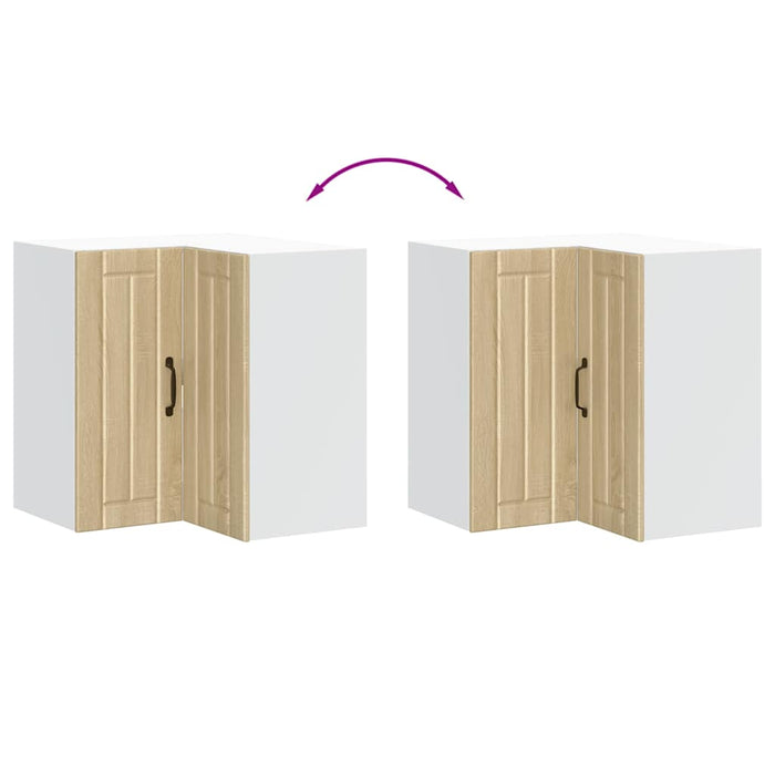 Pensile da Cucina ad Angolo-Mobile Cucina da Parete Porto Rovere Sonoma in Truciolato