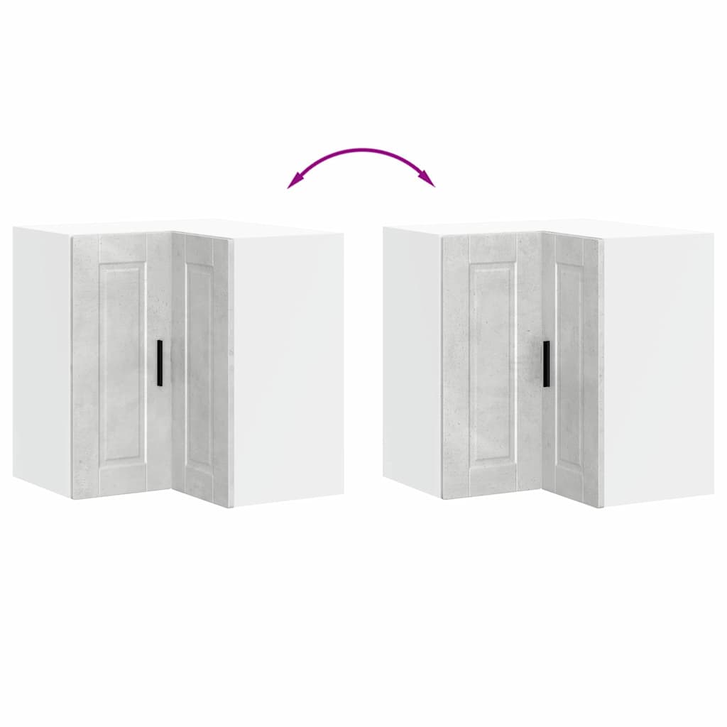 vidaXL Pensile da Cucina ad Angolo Porto Grigio Cemento in Truciolato