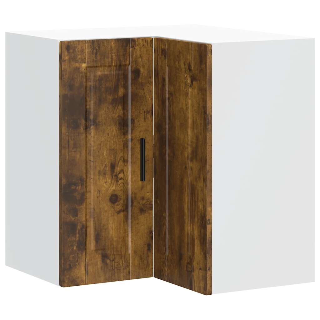 vidaXL Pensile da Cucina ad Angolo Porto Rovere Fumo Legno Multistrato