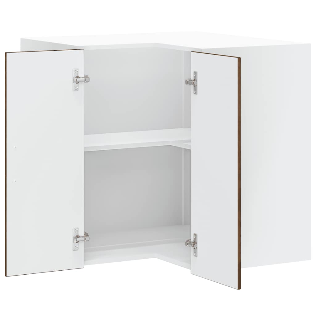 Pensile da Cucina ad Angolo-Mobile Cucina da Parete Porto Rovere Fumo Legno Multistrato