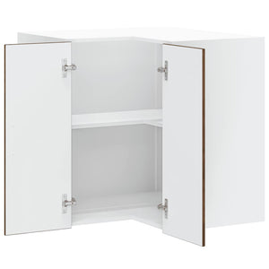 Pensile da Cucina ad Angolo-Mobile Cucina da Parete Porto Rovere Fumo Legno Multistrato