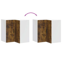 Pensile da Cucina ad Angolo-Mobile Cucina da Parete Porto Rovere Fumo Legno Multistrato