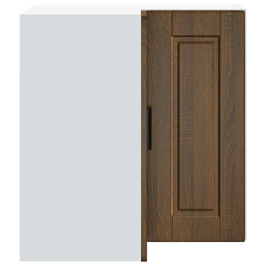 Pensile da Cucina ad Angolo-Mobile Cucina da Parete Porto Rovere Marrone in Truciolato