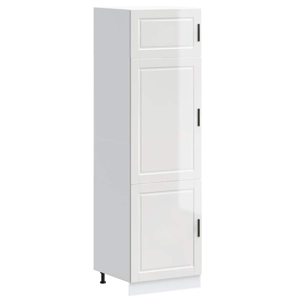 Armadio da Cucina-Credenza da Cucina Porto Bianco Lucido in Legno Multistrato