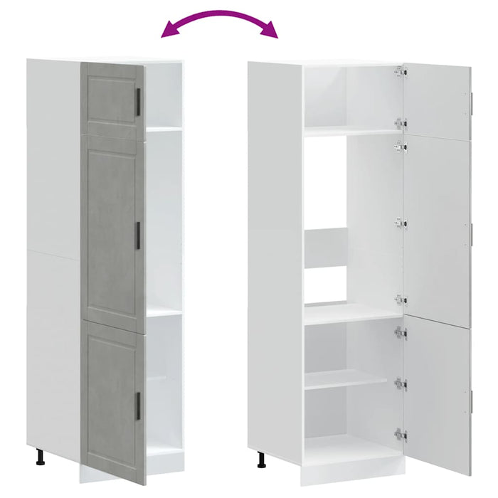 Armadio da Cucina-Credenza da Cucina Porto Grigio Cemento in Legno Multistrato