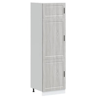 Armadio da Cucina-Credenza da Cucina Porto Grigio Sonoma in Legno Multistrato