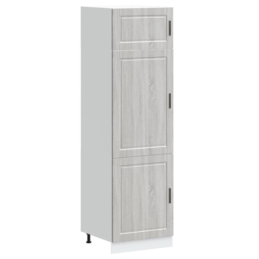 Armadio da Cucina-Credenza da Cucina Porto Grigio Sonoma in Legno Multistrato