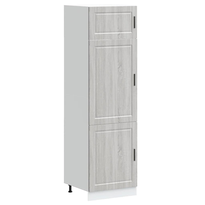 Armadio da Cucina-Credenza da Cucina Porto Grigio Sonoma in Legno Multistrato