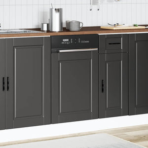 vidaXL Pannello Lavastoviglie Porto Nero 45x1,5x67 cm in Truciolato