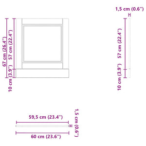 vidaXL Pannello Lavastoviglie Porto Rovere Sonoma 60x1,5x67 cm