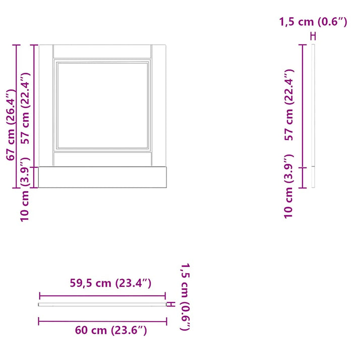 Pannello Lavastoviglie Porto Legno Vecchio 60x1,5x67 cm 854145
