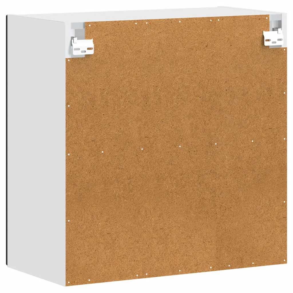 Pensile da Cucina con Porta in Vetro-Mobile Cucina da Parete Porto Nero 297261