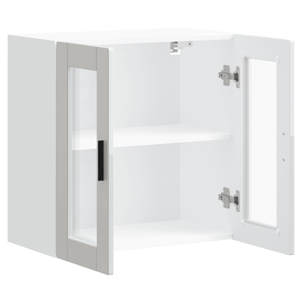 vidaXL Pensile da Cucina con Porta in Vetro Porto Bianco Lucido