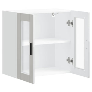 vidaXL Pensile da Cucina con Porta in Vetro Porto Bianco Lucido