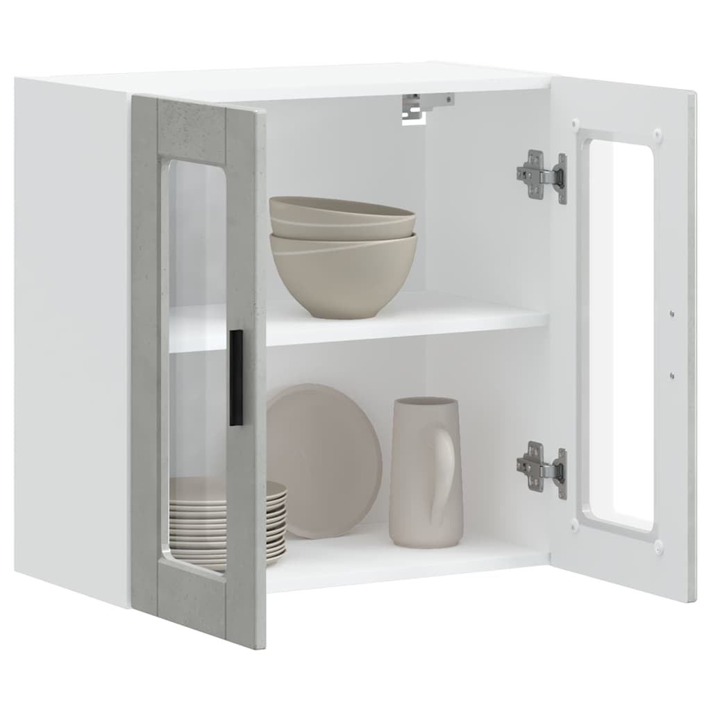 Pensile da Cucina con Porta in Vetro Porto Grigio Cemento 854151