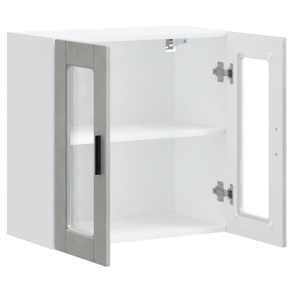 Pensile da Cucina con Porta in Vetro Porto Grigio Cemento 854151