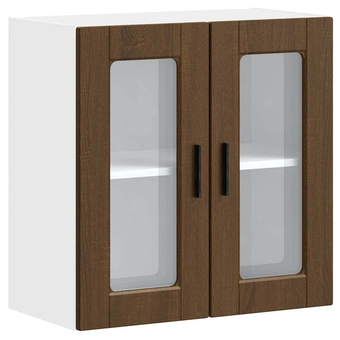 Pensile da Cucina con Porta in Vetro Porto Rovere Marrone 854154