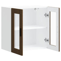 vidaXL Pensile da Cucina con Porta in Vetro Porto Rovere Marrone