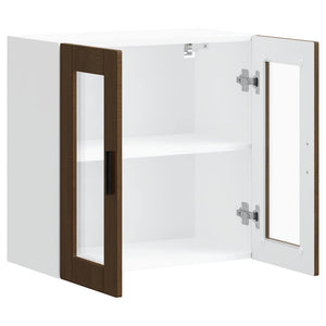 vidaXL Pensile da Cucina con Porta in Vetro Porto Rovere Marrone