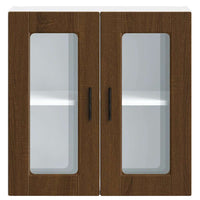 Pensile da Cucina con Porta in Vetro Porto Rovere Marrone 854154