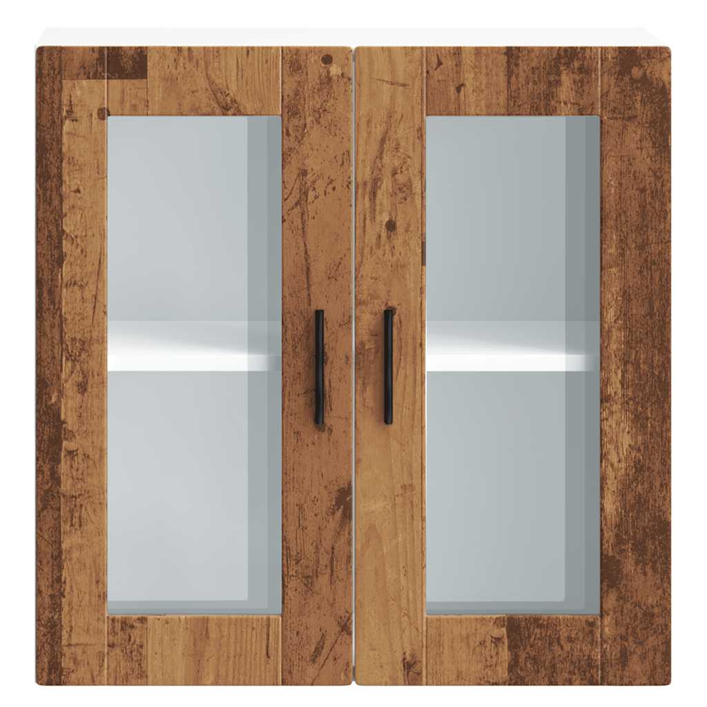 vidaXL Pensile da Cucina con Porta in Vetro Porto Legno Vecchio