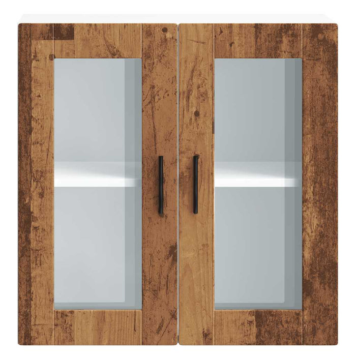 vidaXL Pensile da Cucina con Porta in Vetro Porto Legno Vecchio