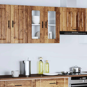 Pensile da Cucina con Porta in Vetro Porto Legno Vecchio 854155