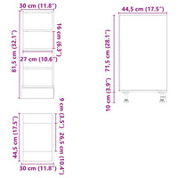 vidaXL Armadio Inferiore “Riga” Rovere Fumo 30x44,5x81,5 cm