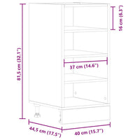 Armadio Inferiore Riga Nero 40x44,5x81,5 cm