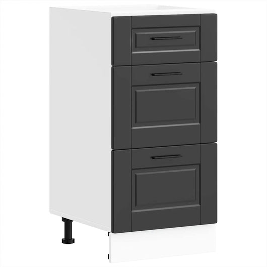 Mobiletto da cucina-Armadio da cucina "Porto" nero in legno ingegnerizzato 231246