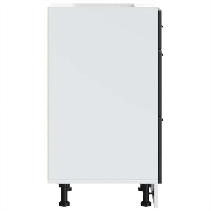 Mobiletto da cucina-Armadio da cucina "Porto" nero in legno ingegnerizzato 231246