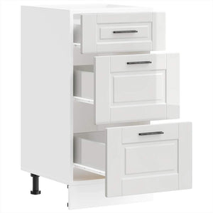 Mobiletto da cucina-Armadio da cucina "Porto" Bianco lucido in legno ingegnerizzato 206225